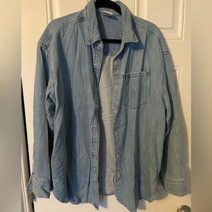 Oversized, crinkled jean shirt from Aerie. Worn once.